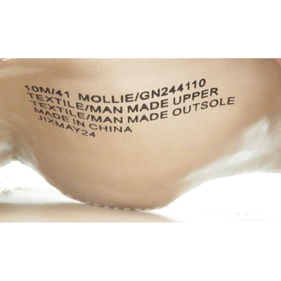 Bcbgeneration White Silver Woven Slide Sandals With Buckle 10M NEW - Picture 7 of 8